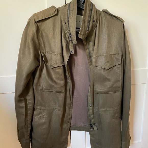 Aritizia/Community Linen Military Style Fall/Transitional Lightweight Jacket - Picture 2 of 3
